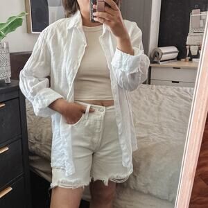 No Brand 100% italian Linen Buttoned Front Shirt. Size L